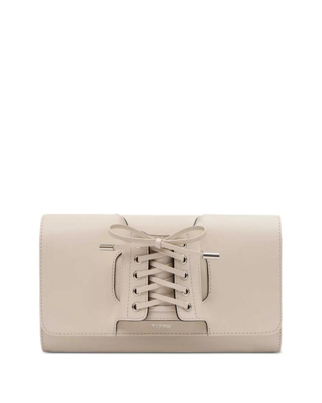 PERRIN Paris Natural La Corsette Lace-Up Clutch Bag