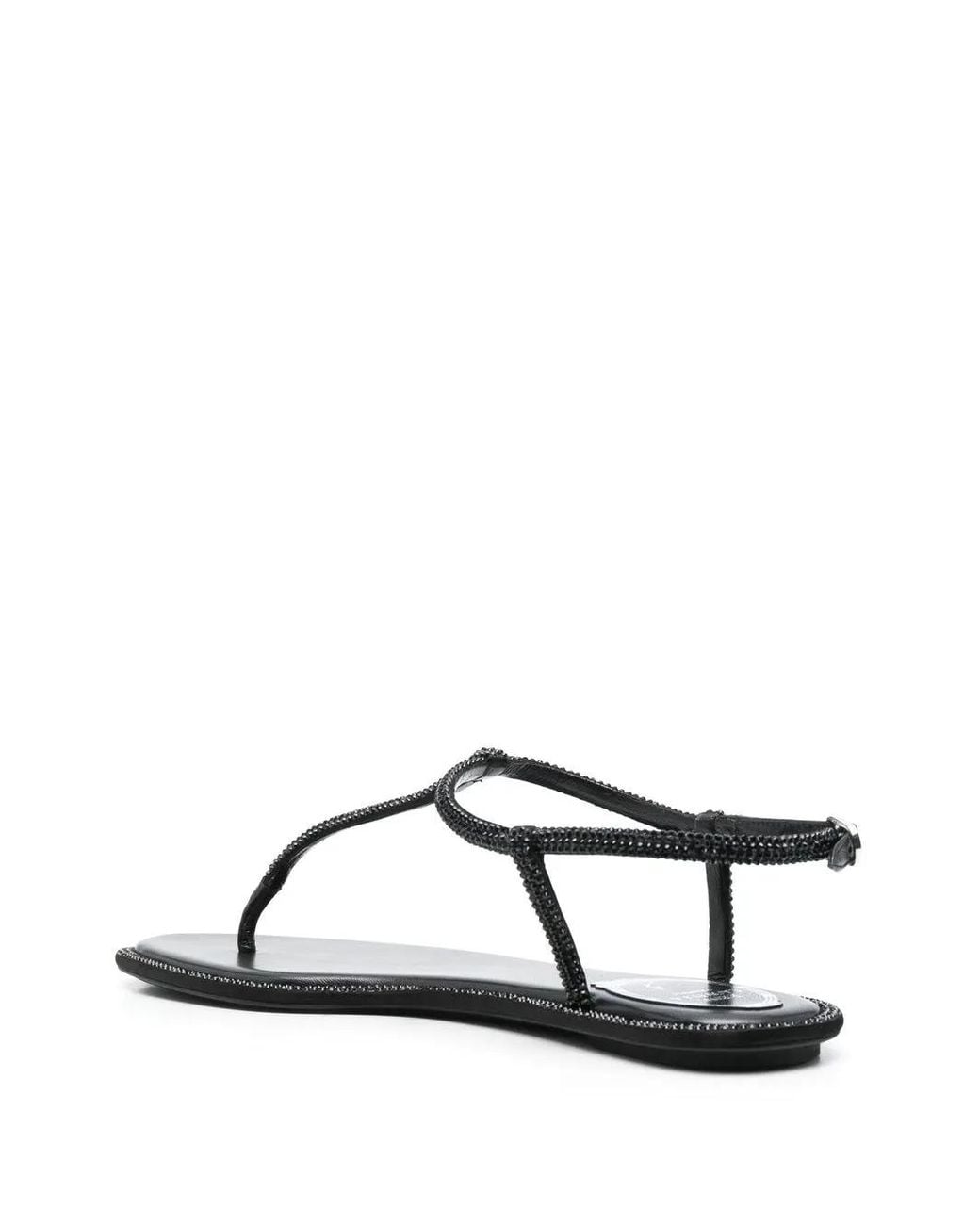 Rene Caovilla Brown Diana Low Jewel Sandals
