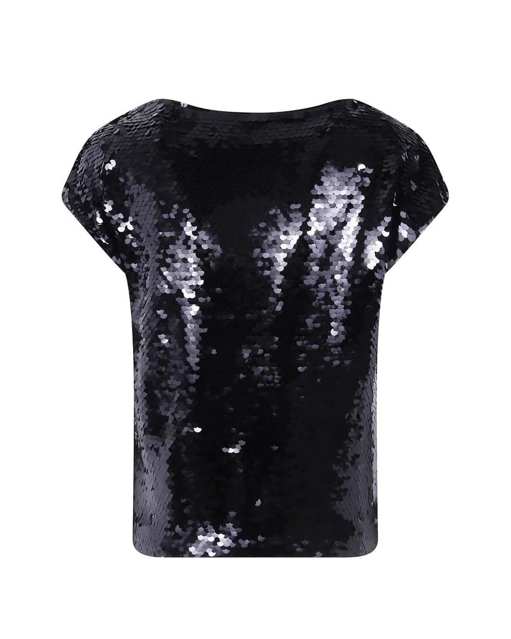 Alberta Ferretti Black Sequin-Embellished Blouse
