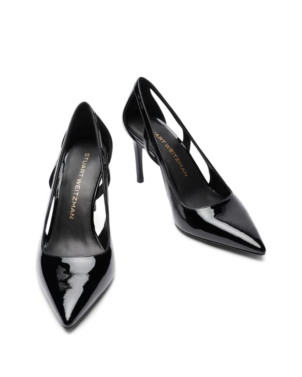 Stuart Weitzman Black Cut-Out Pointed Pumps