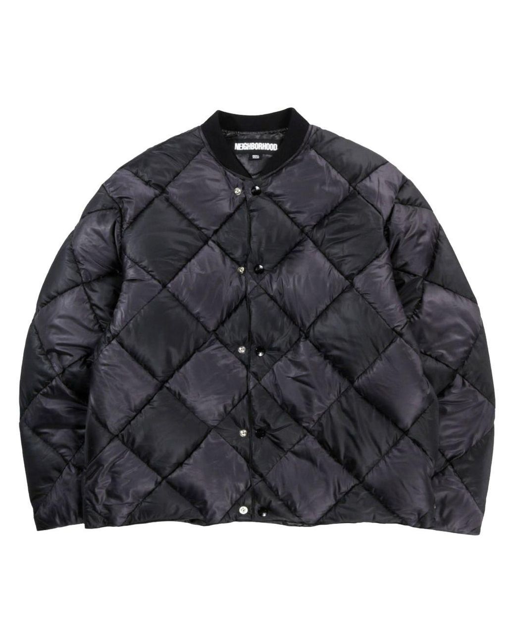 Neighborhood Checker Down Jacket in Black for Men | Lyst UK
