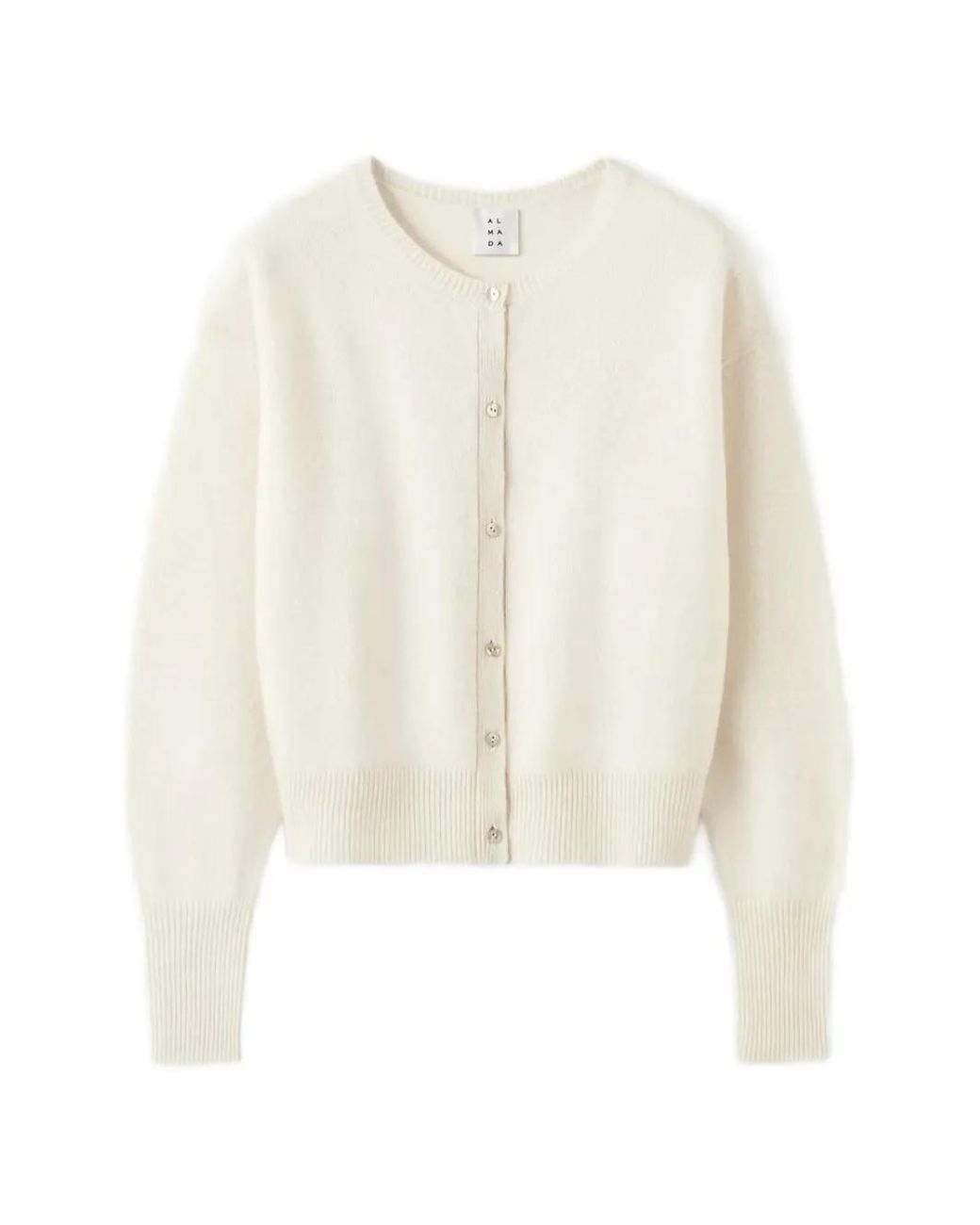 Almada Label White Coco Wool Cardigan
