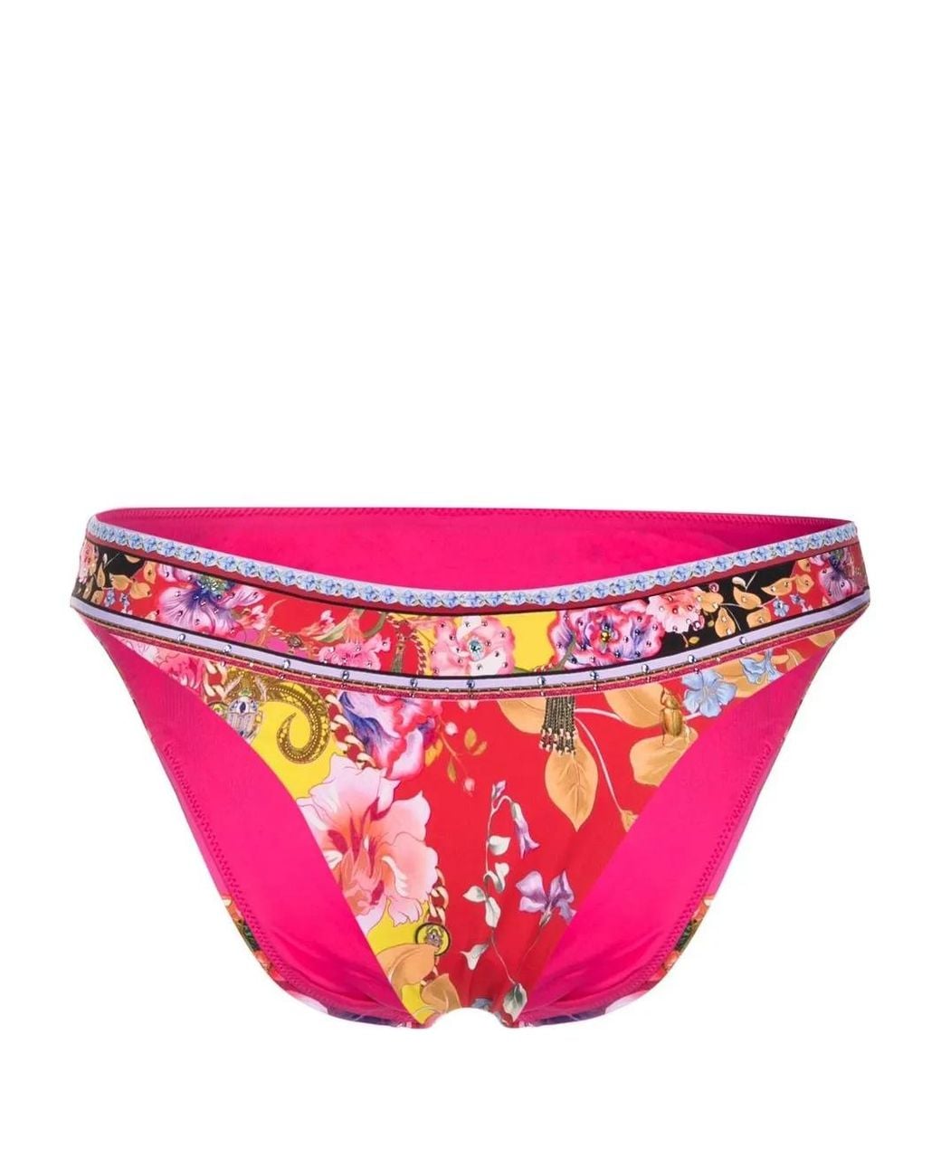Camilla Pink Floral-Print Bikini Bottoms
