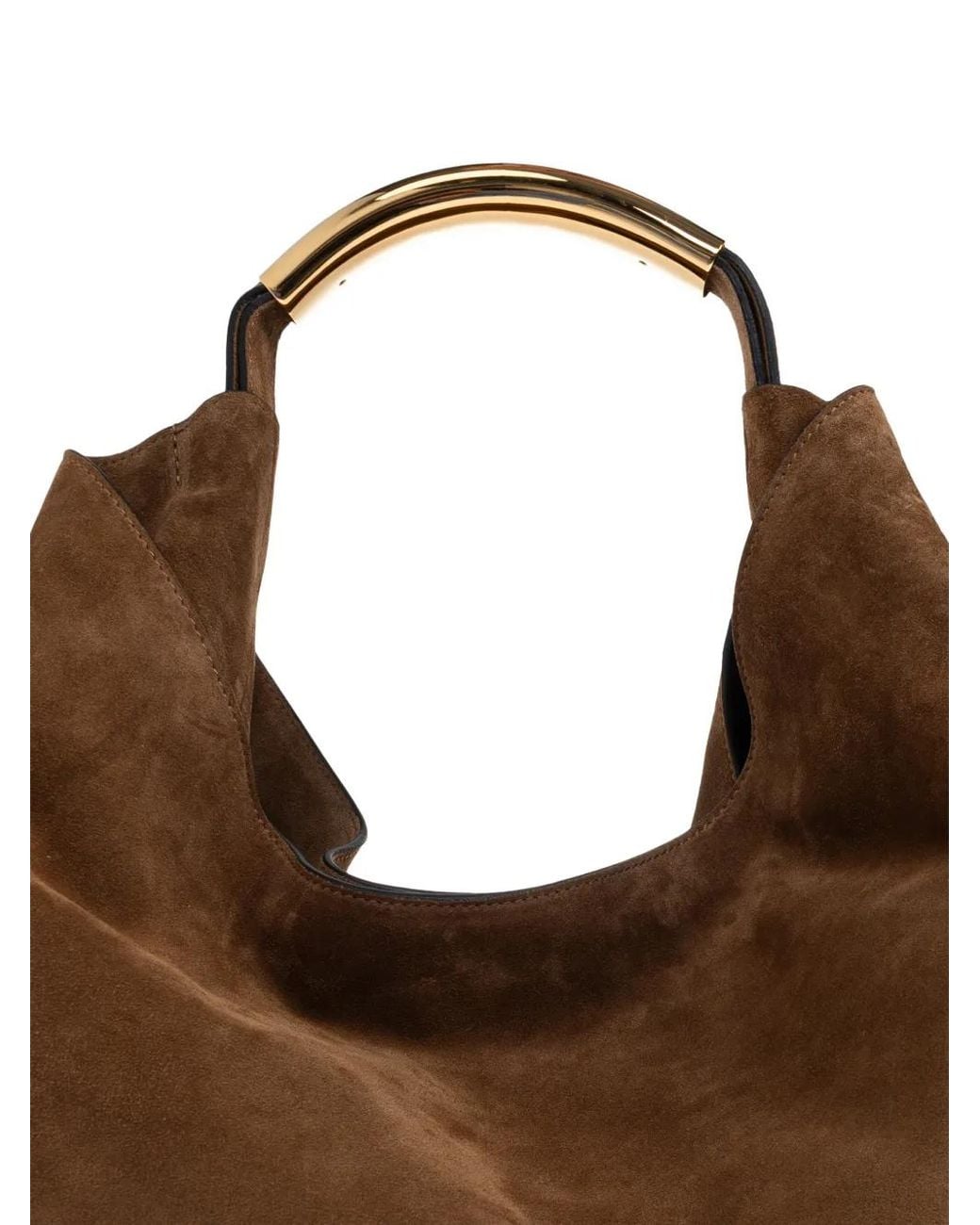 Moschino Brown Handle Me Metal-Handle Shoulder Bag