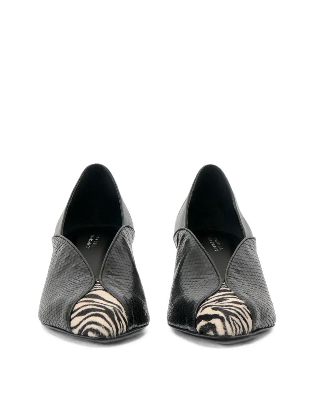 Isabel Marant Black Escarpins Ilou En Cuir De Python À Petit Talon