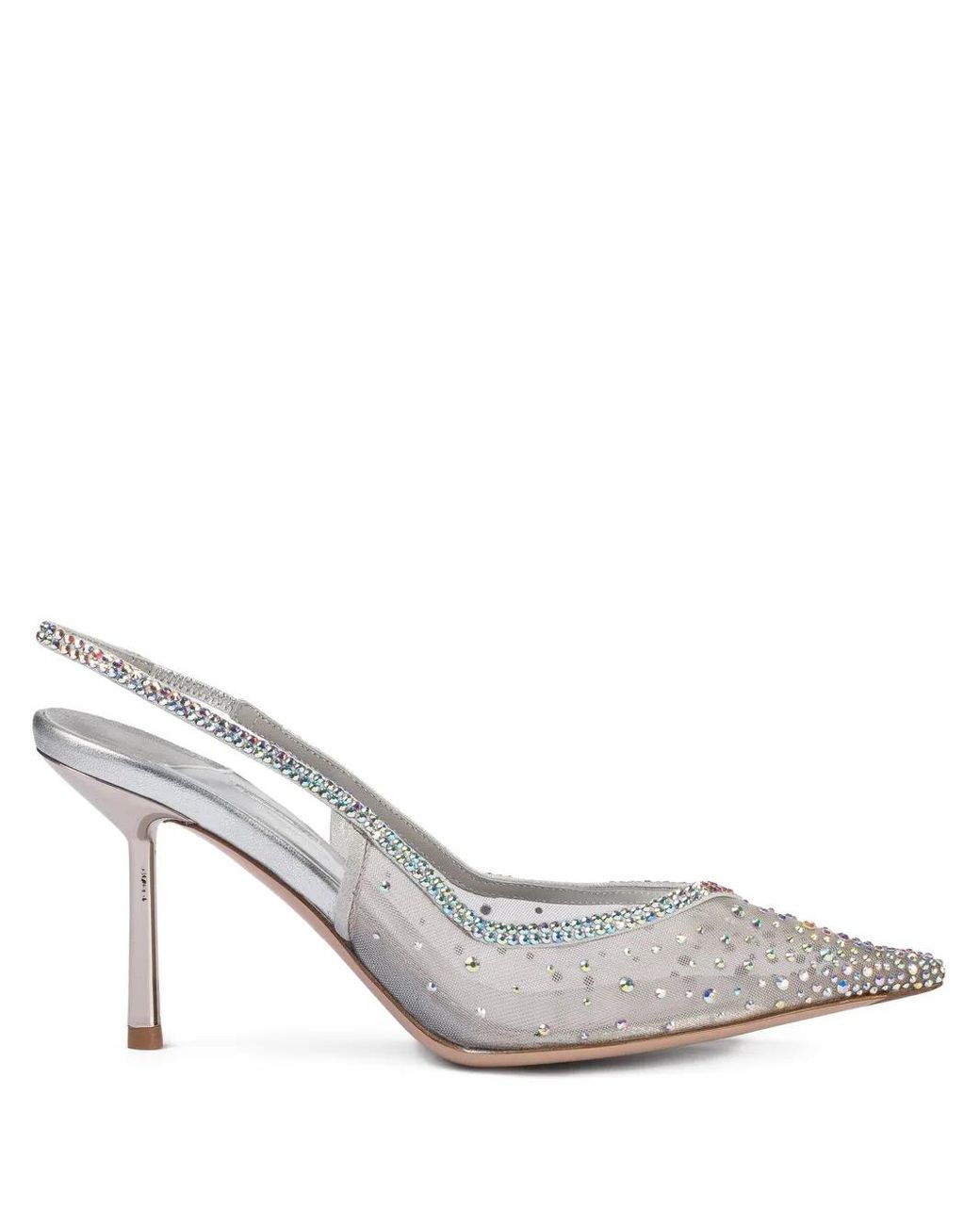 Le Silla White 80Mm Nicole Crystal-Embellished Slingback Pumps