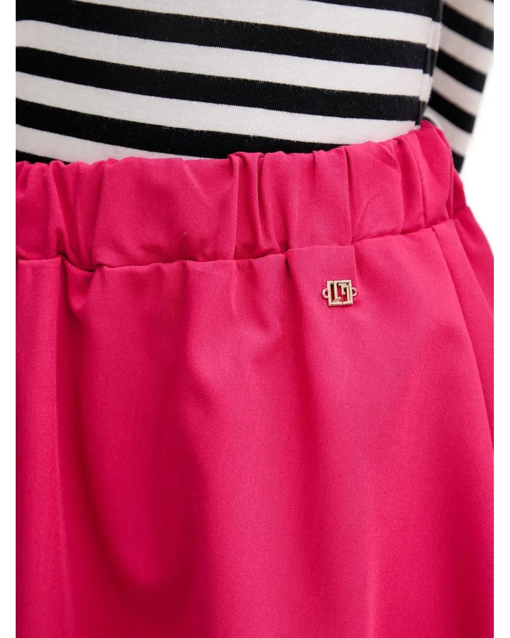 GAUDI Pink Bubble-Hem Elasticated-Waist Mini Skirt