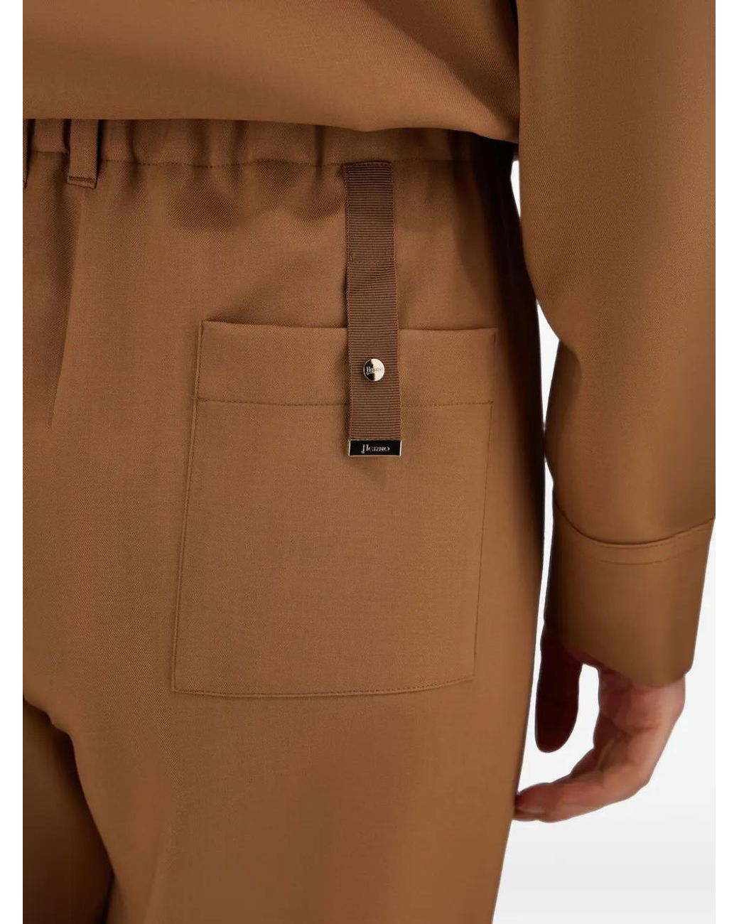 Herno Brown Flannel Touch Trousers