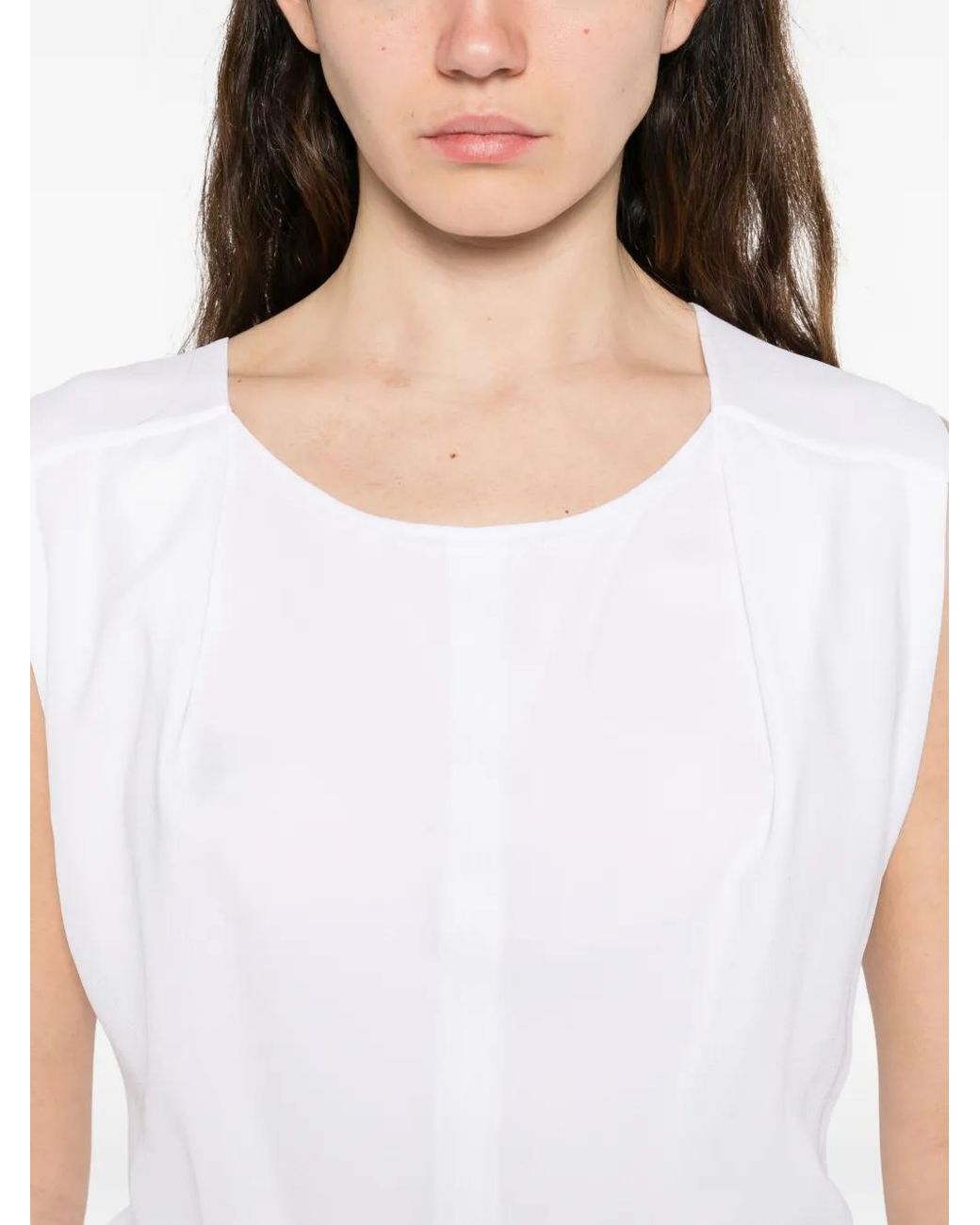 Moschino White Débardeur À Encolure Ronde