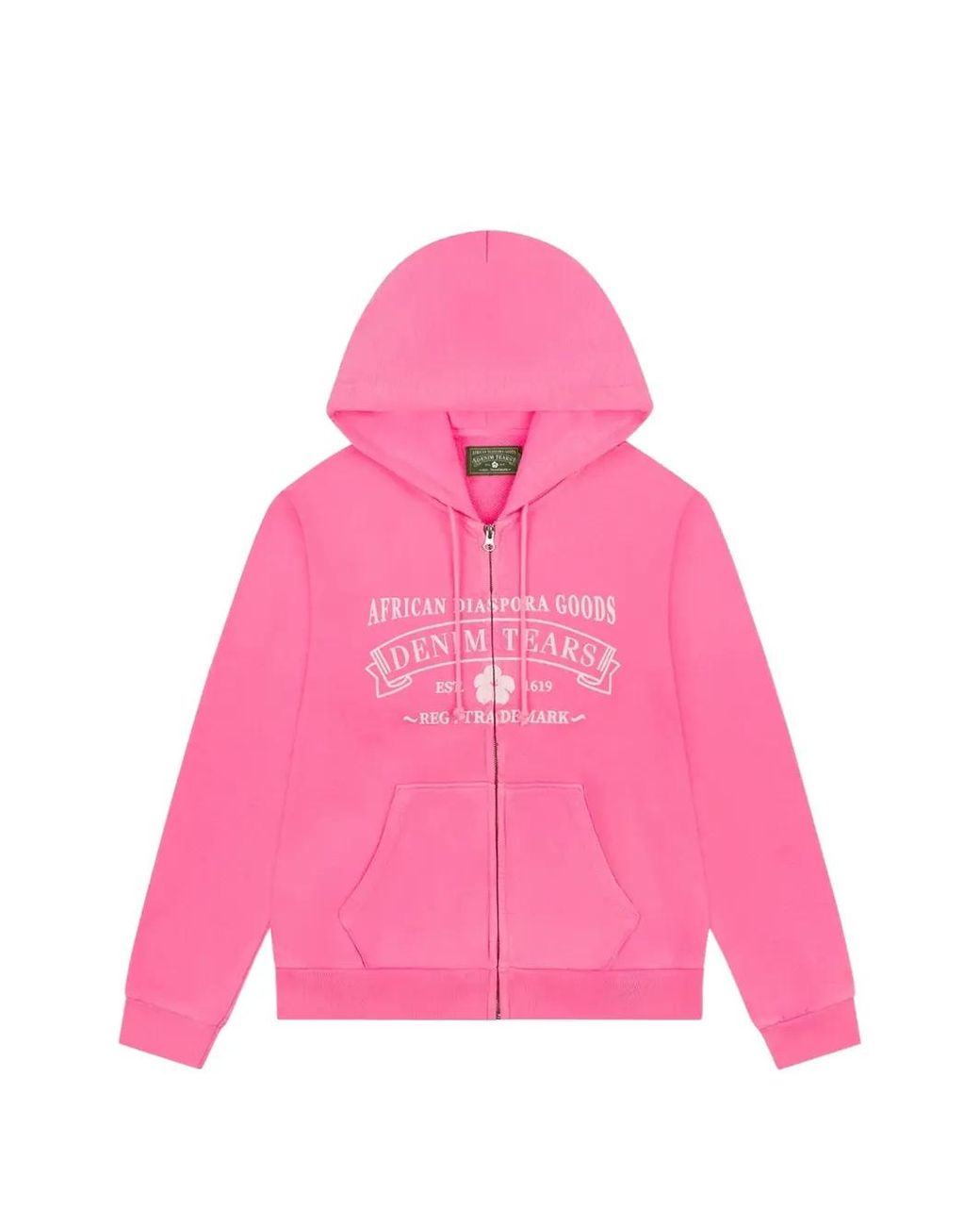 DENIM TEARS Pink Adg Zip-Up Hoodie for men