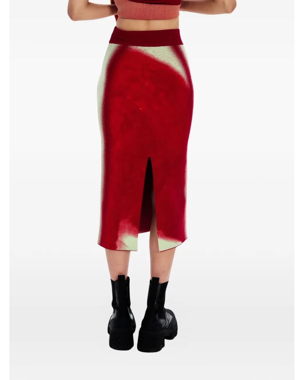 Ph5 Red Sophie Split Midi Skirt