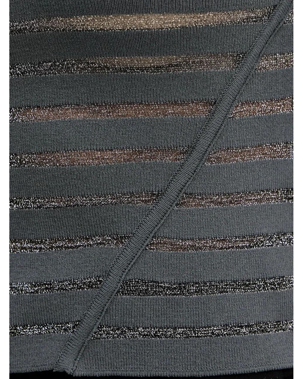 SIMONA CORSELLINI Black Striped Mock-Neck Top