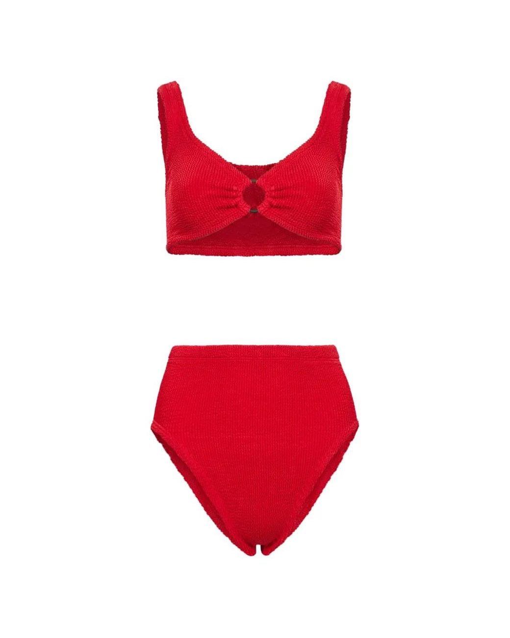 Hunza G Red Bikini Nadine À Effet Froissé