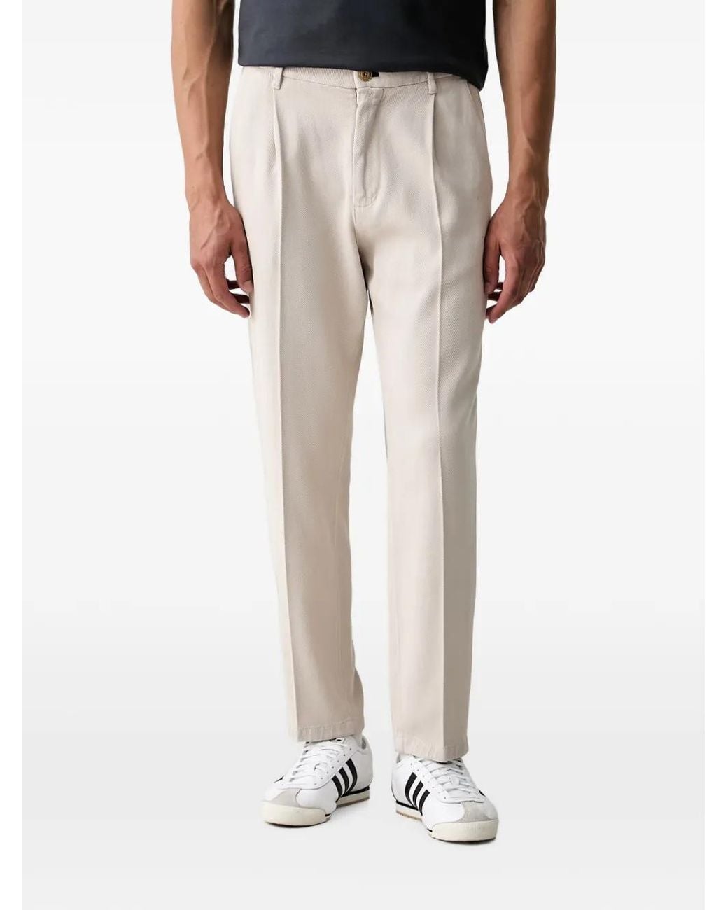 Joop! Natural Pressed-Crease Elasticated-Waistband Trousers for men