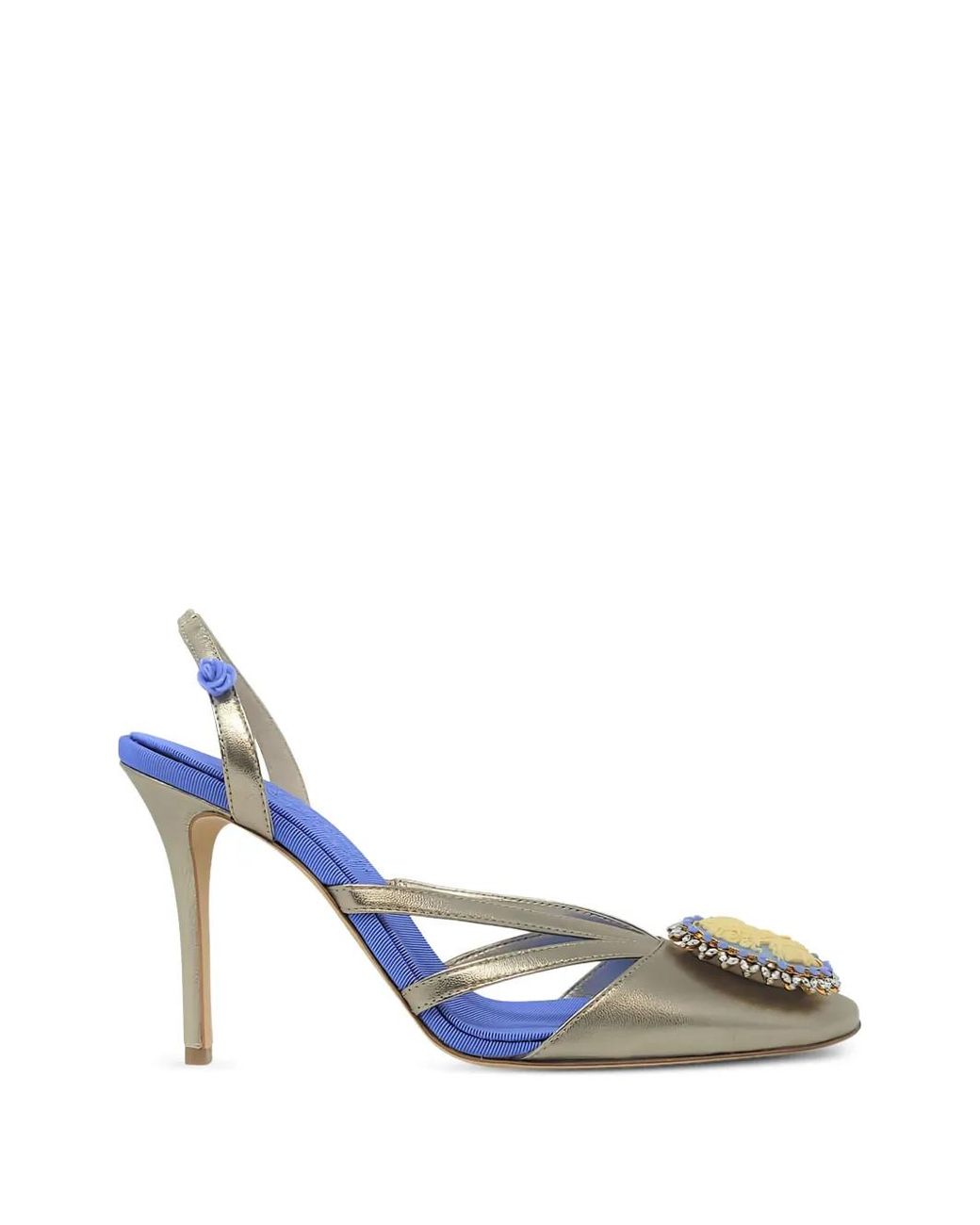 Madison Maison Blue Cameo Slingback Pumps