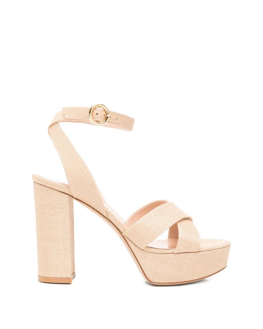 Gianvito Rossi Natural Criss-Cross Platform Sandals