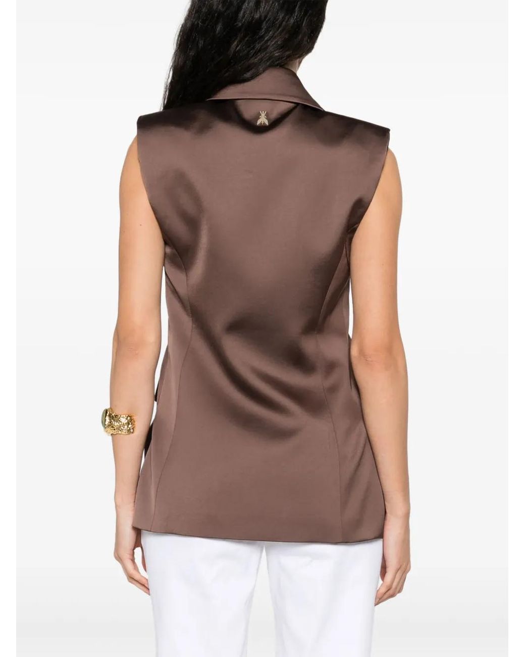 Patrizia Pepe Brown Satin Waistcoat