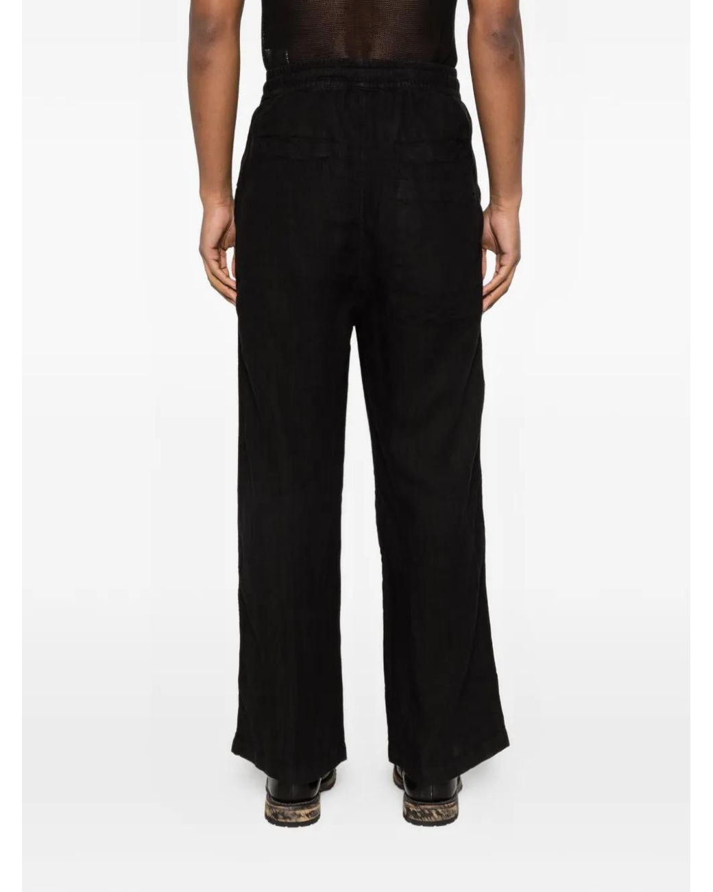 Thom Krom Black Drawstring Trousers for men