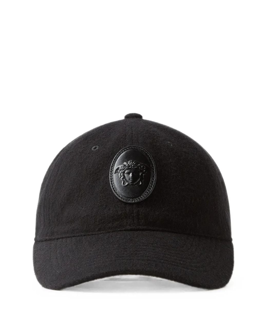 Versace Black Cashmere & Wool Baseball Cap