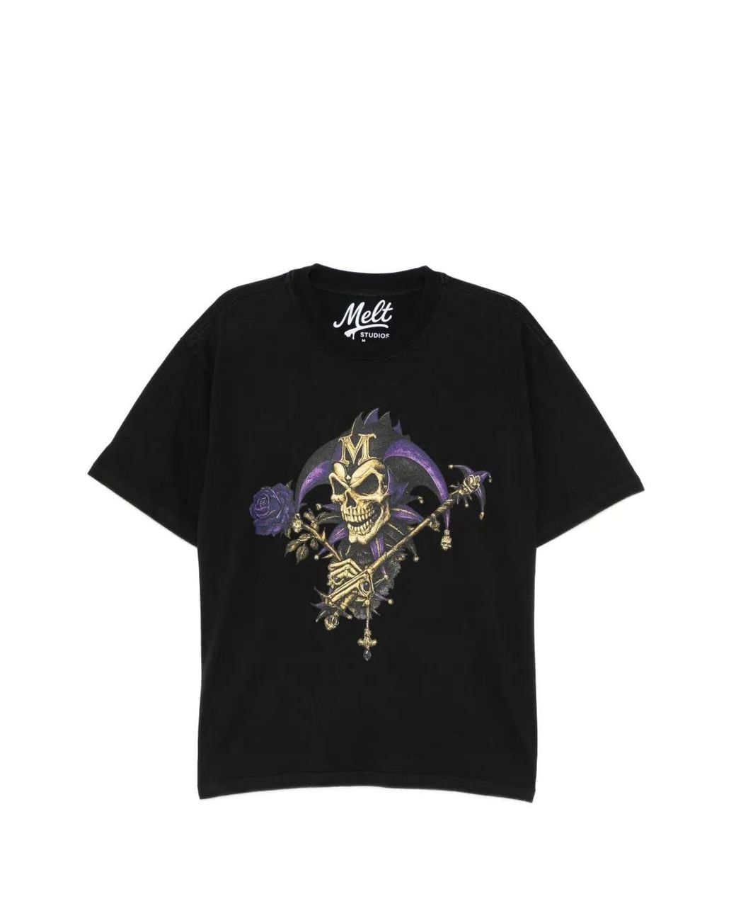 Melt Black Graphic-Print T-Shirt for men