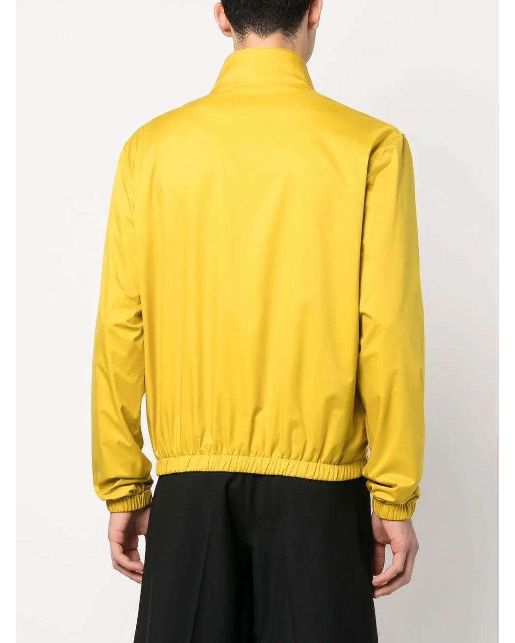Kiton Yellow Funnel Neck Bomber Jacket for men