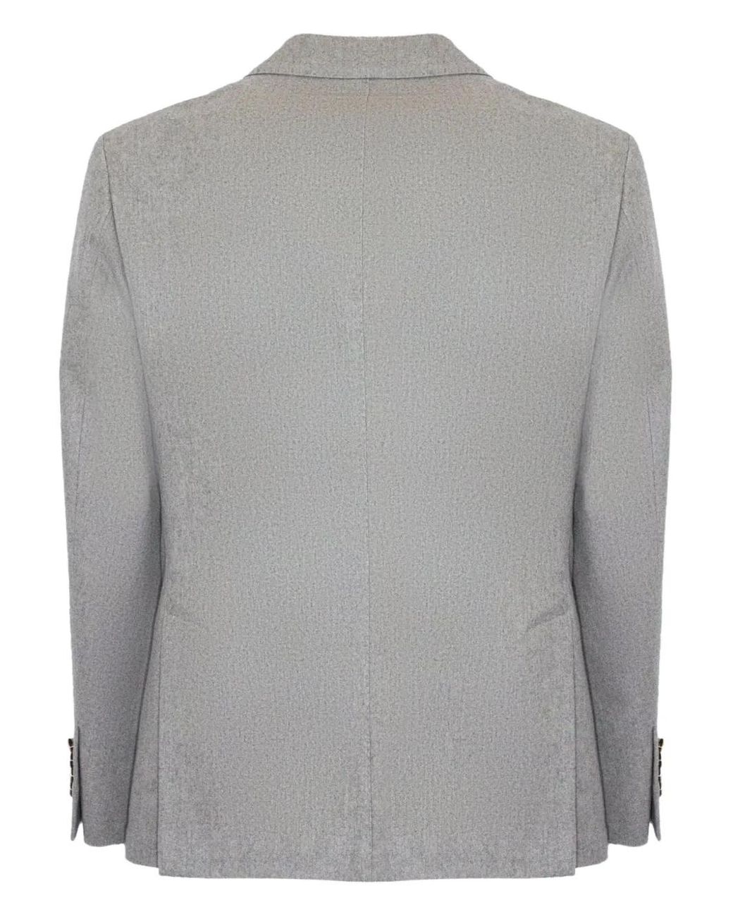 Eleventy Gray Peak-Lapel Double-Breasted Jacket for men
