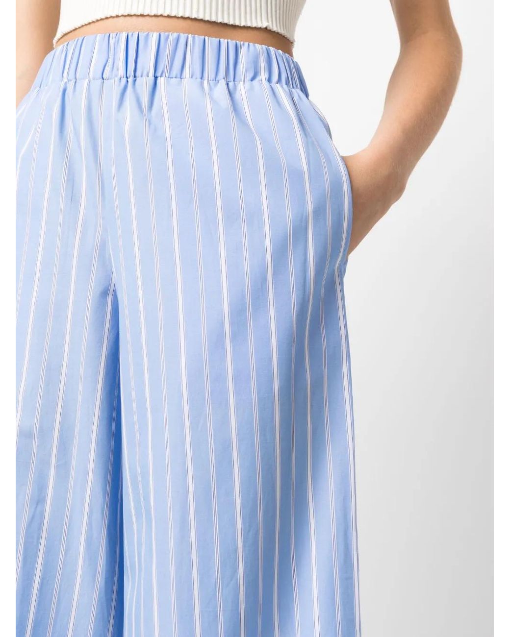 Woera Blue Striped Palazzo Pants