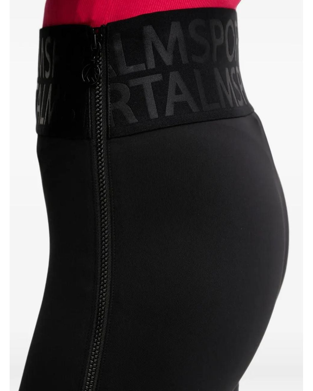 Sportalm Black Logo-Waistband Side-Zip Trousers