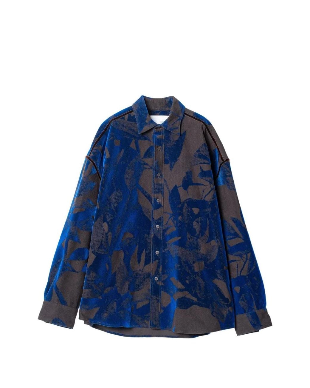 Yoshio Kubo Blue Chemise À Imprimé Graphique Floqué for men