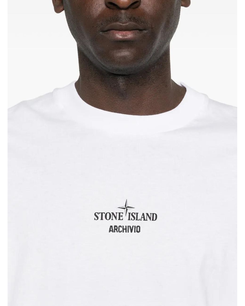 Stone Island White T-Shirt Clothing for men