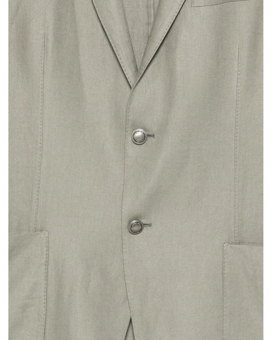 Corneliani Gray Single-Breasted Patch-Pocket Jacket for men