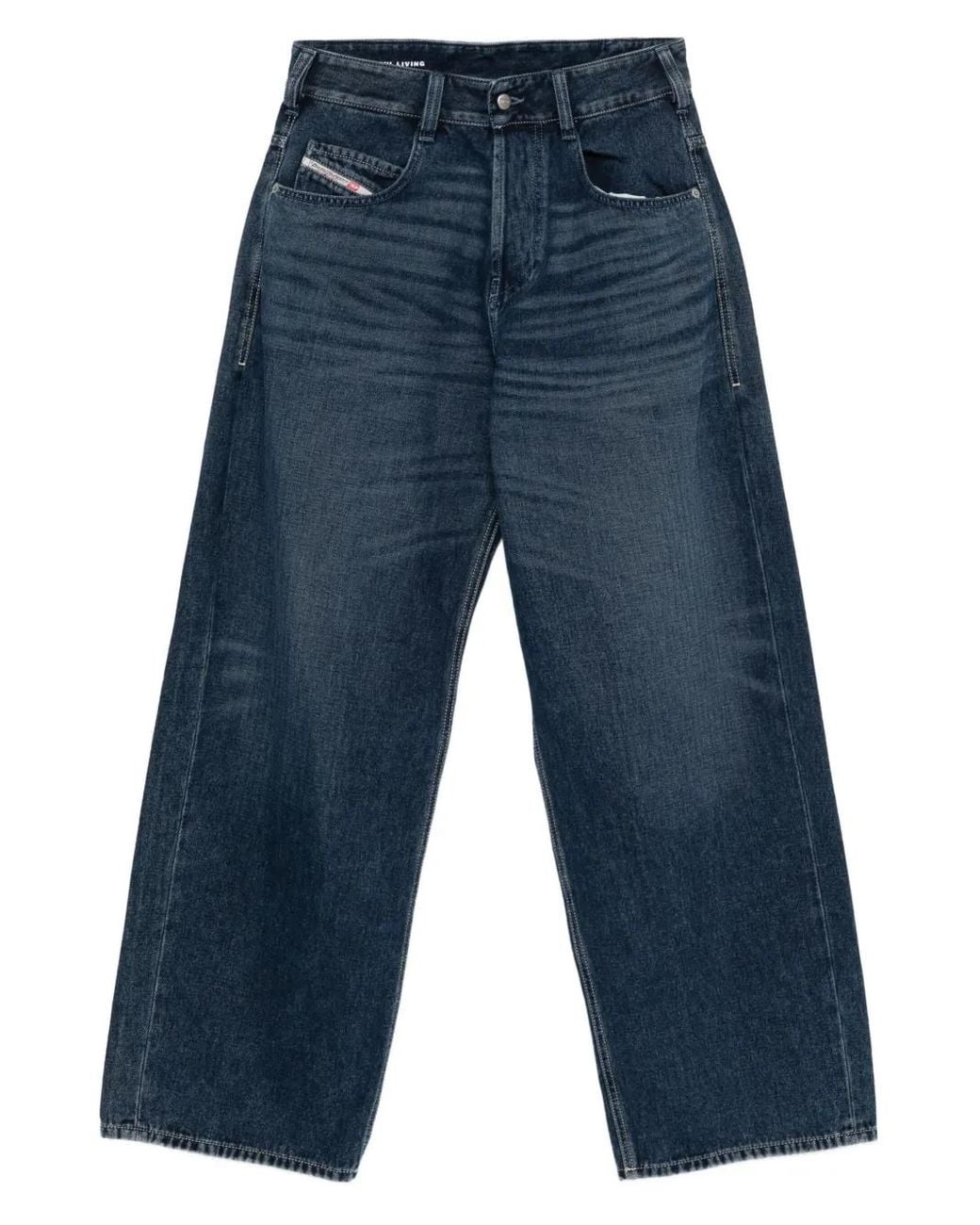 DIESEL Blue Pocket-Detail Cotton Jeans
