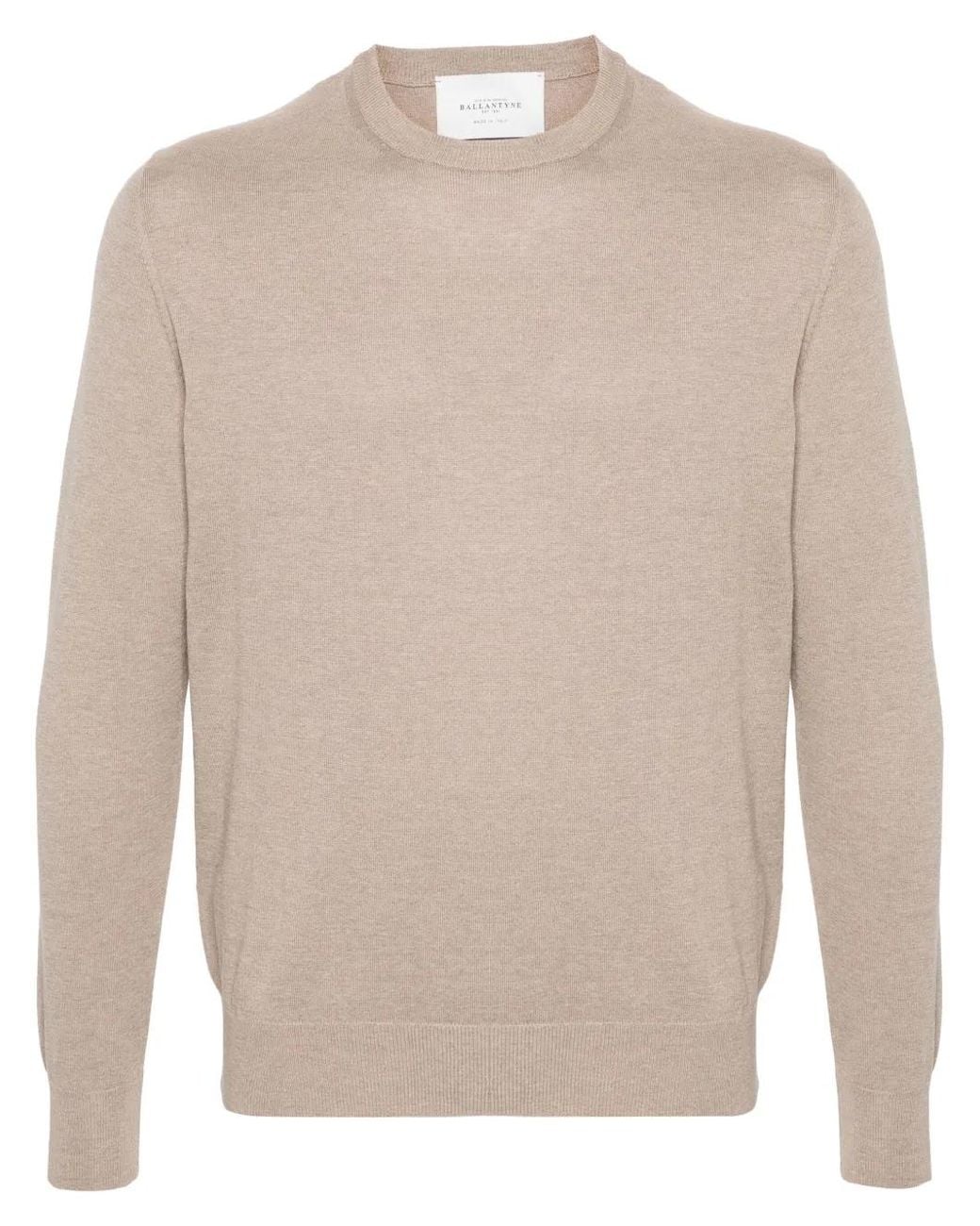 Ballantyne Natural Crew-Neck Fine-Knit Jumper for men