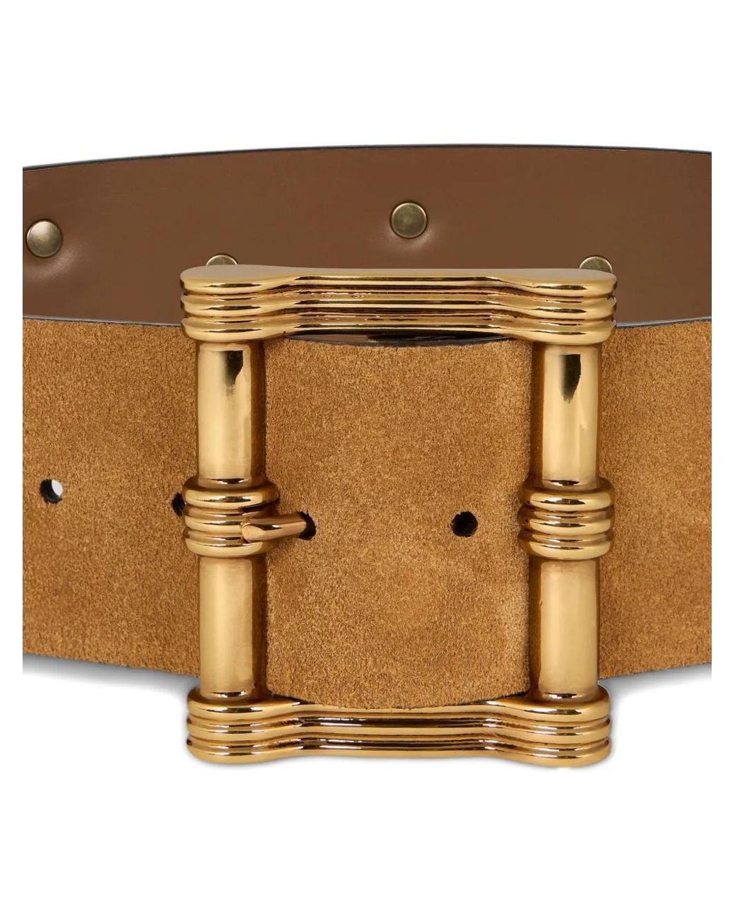 Etro Brown Suede Belt With Studs