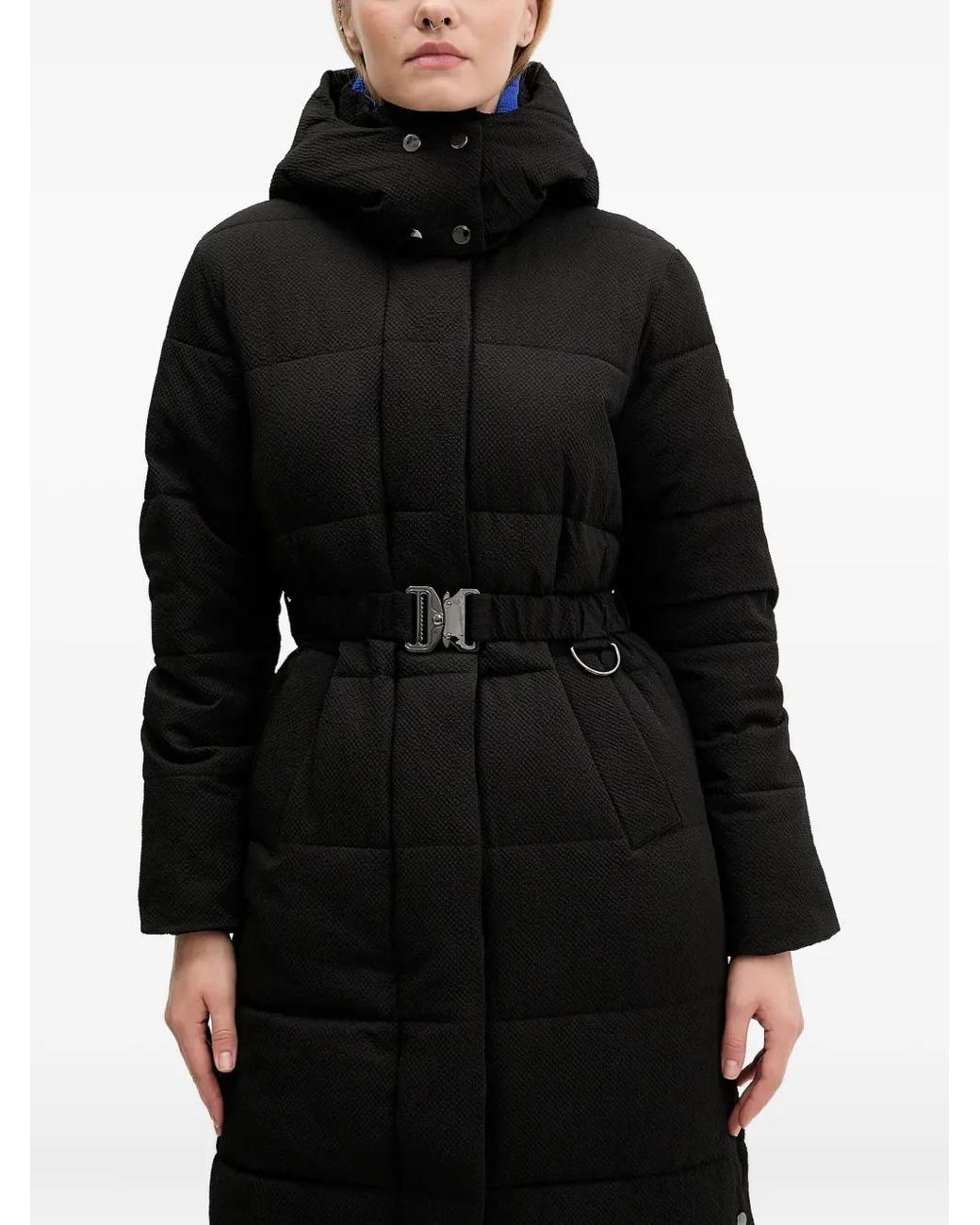 Desigual Black Hooded-neckline Padded Coat