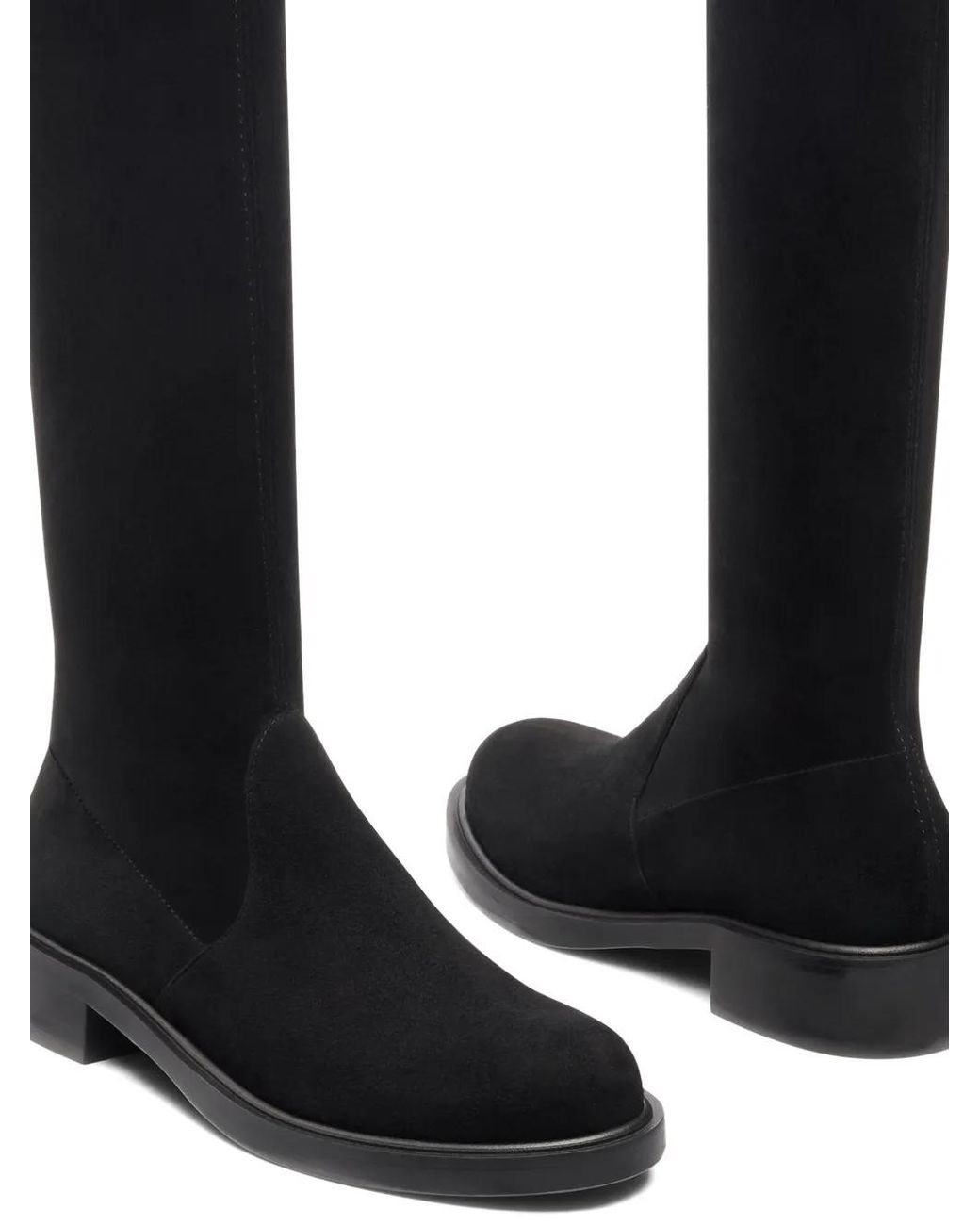 Stuart Weitzman Black Giseleland Tie-Back Over-The-Knee Boots