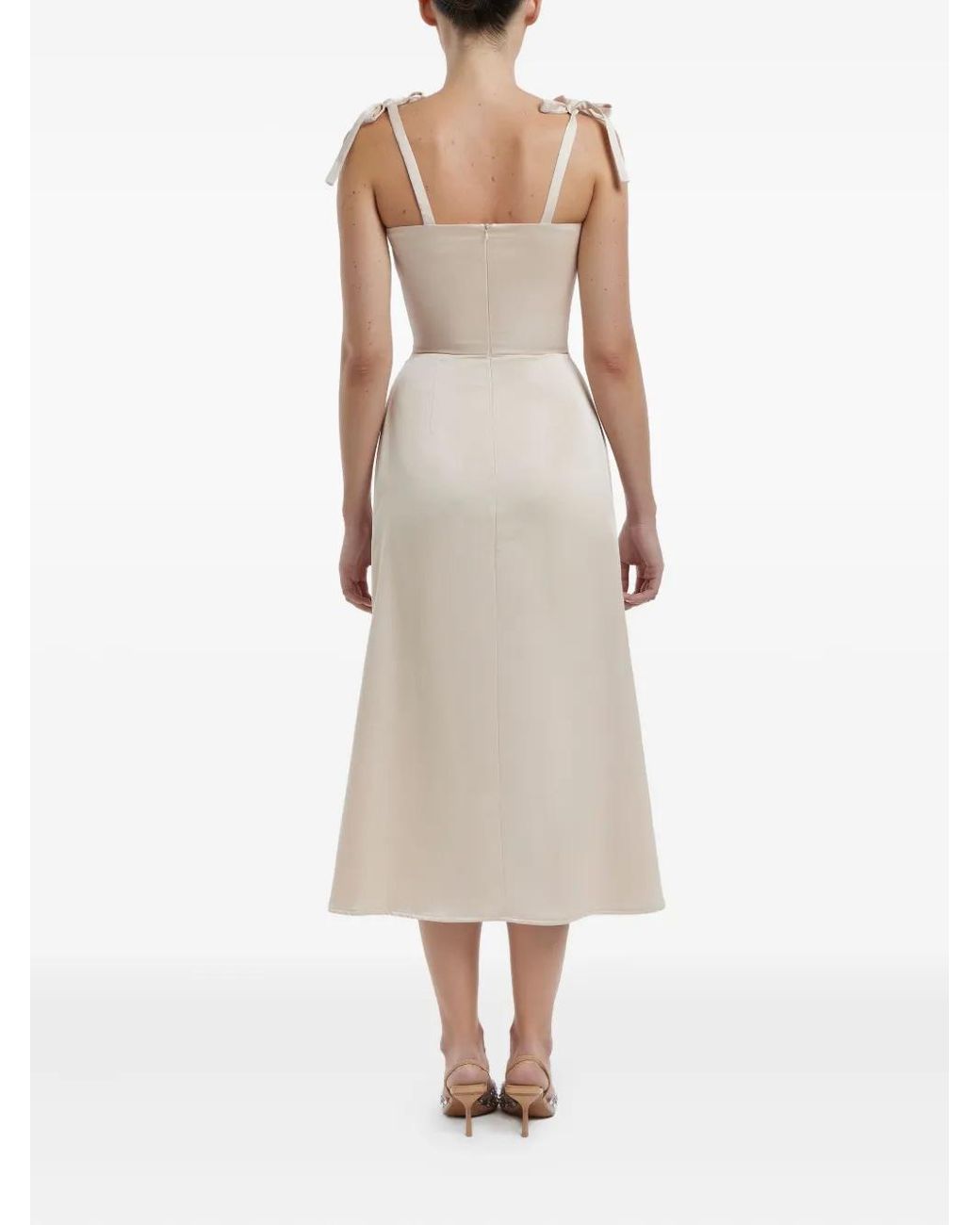 POST MERIDIEM White Flowy Slit Midi Dress