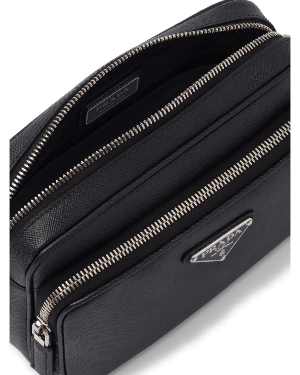 Borsa A Spalla Con Zip E Logo di Prada in Black da Uomo