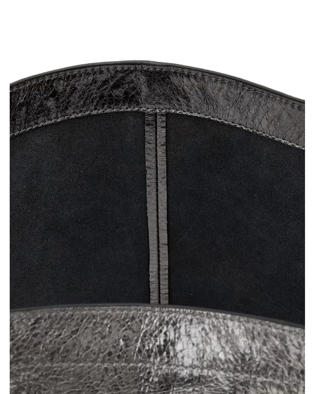 AllSaints Gray Metallic-Effect Logo-Debossed Tote Bag