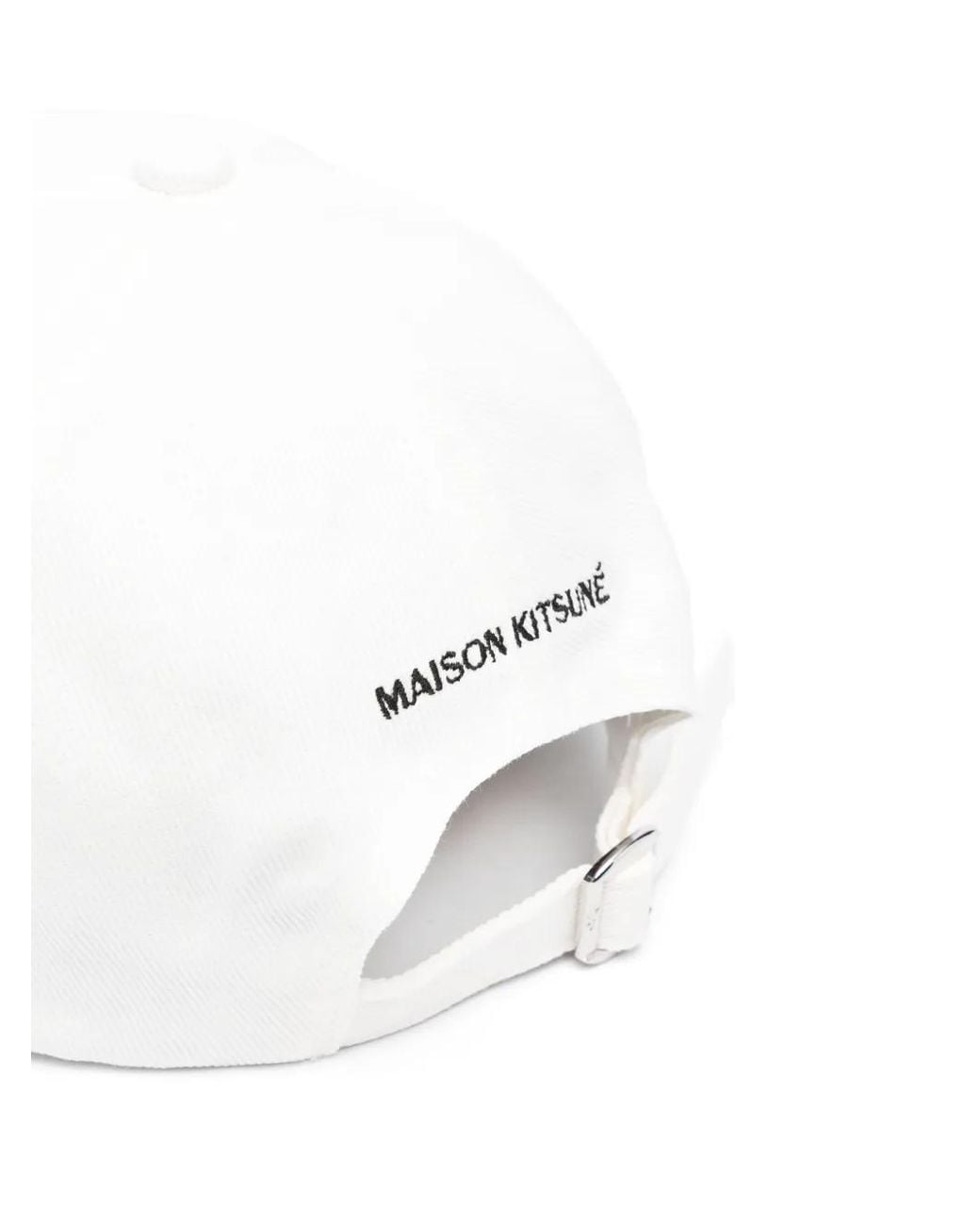 Maison Kitsuné White Fox Head Cotton Baseball Cap