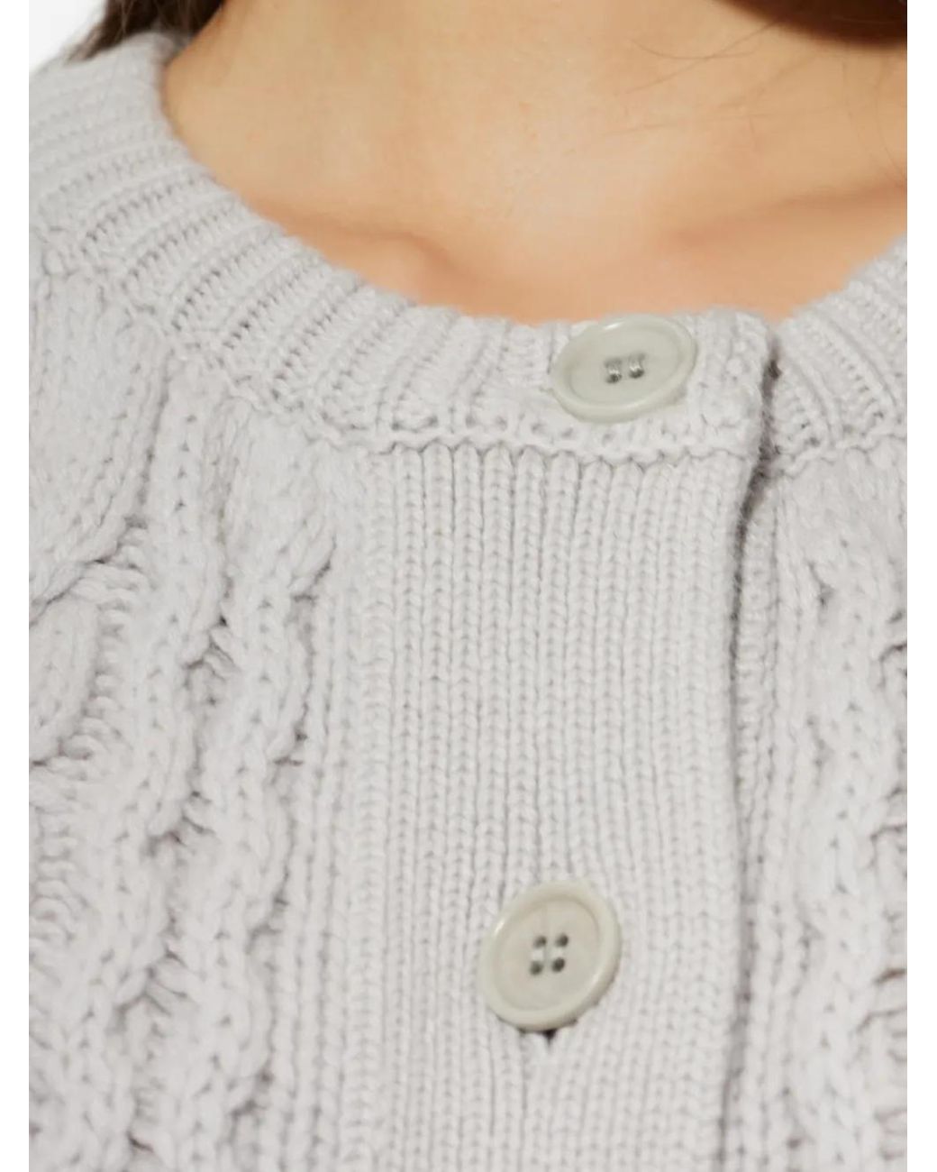 Lisa Yang Gray Winroe Cable-Knit Cardigan