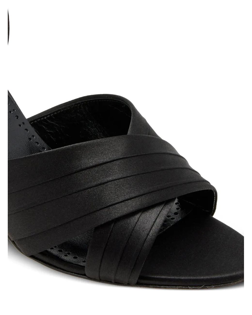 Manolo Blahnik Black Vierasan Crossover-Strap Slingback Sandals