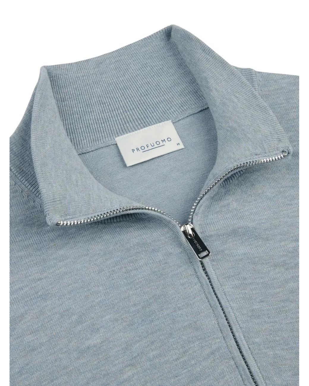 Profuomo Blue Quarter-Zip Sweater for men