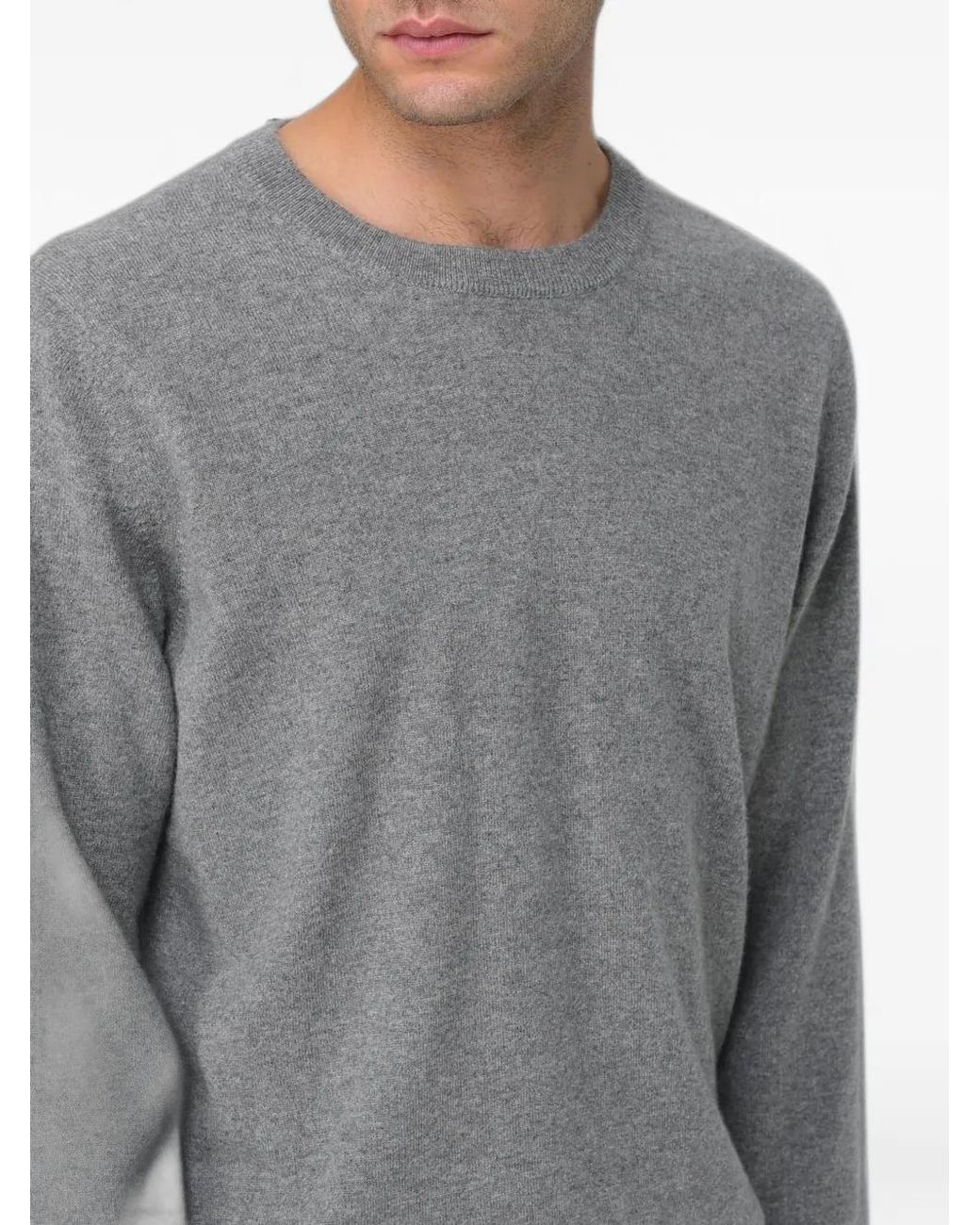 Brunello Cucinelli Gray Cashmere Crew-Neck Sweater for men