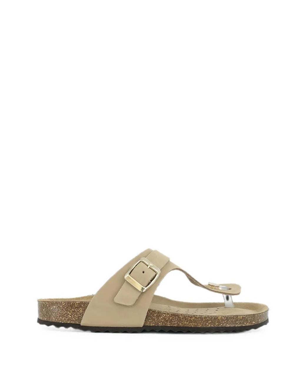 Geox White Thong-Strap Buckle-Fastening Slides
