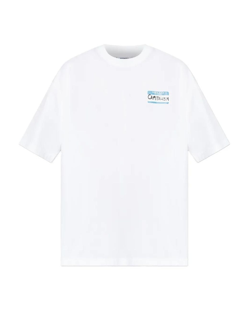 Vetements White My Name Is T-Shirt for men