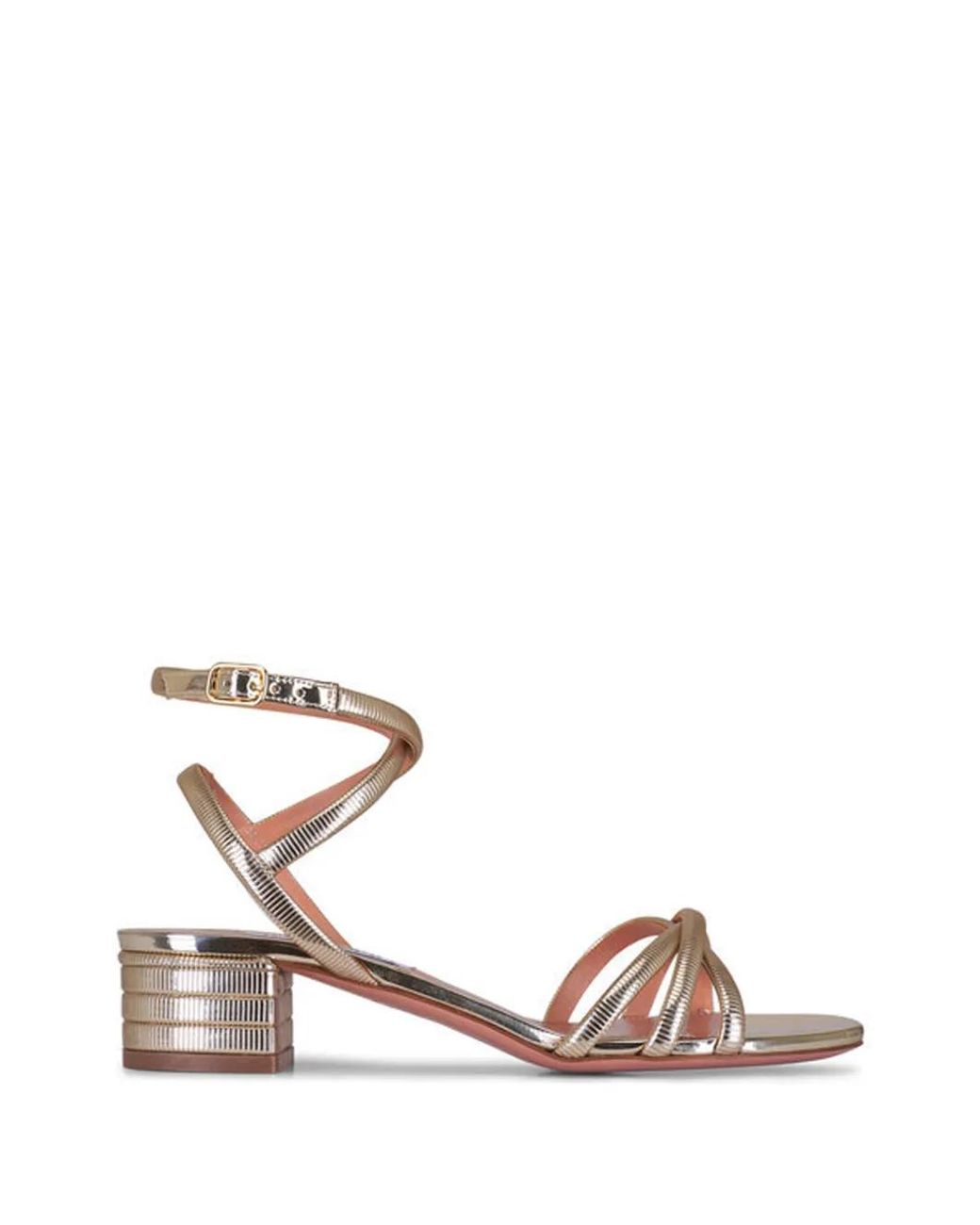 Aquazzura Metallic Heatwave Strappy Sandals