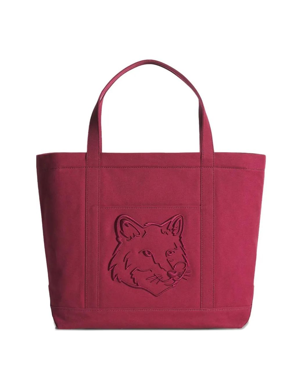 Maison Kitsuné Red Large Fox Head Tote Bag