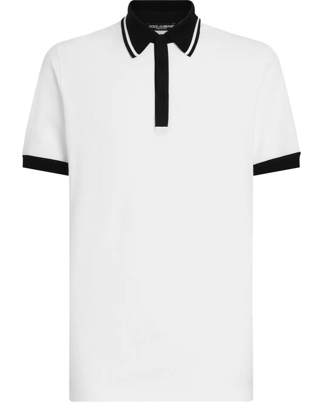 Dolce & Gabbana White Polo With Printed Logo for men