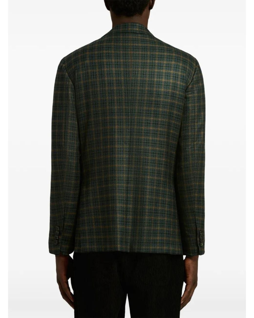 Kiton Geruite Kasjmier Blazer in het Black voor heren